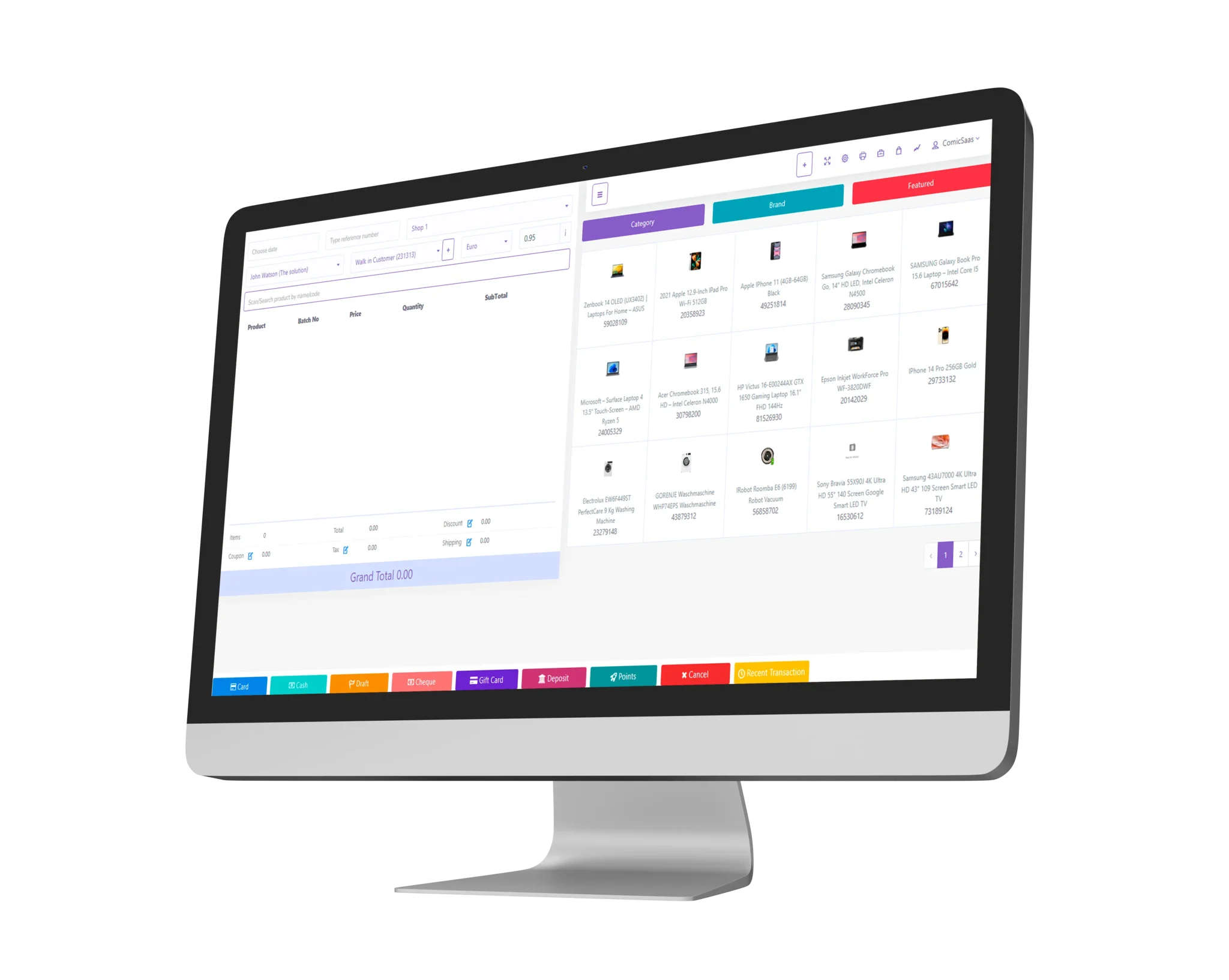 ComicSaasPOS dashboard preview